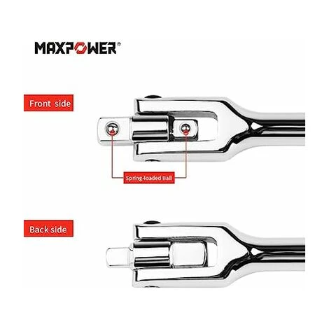 Max Power MAXPOWER 2 In 1 Breaker Bar Wheel Nut Spanner Flexible Handle With Dual-Drive With 1/2 And 3/8 Nut Sq. Drivers, (24/600mm) 4 Max Power MAXPOWER 2 In 1 Breaker Bar Wheel Nut Spanner Flexible Handle With Dual-Drive With 1/2 And 3/8 Nut Sq. Drivers, (24/600mm) - Image 2