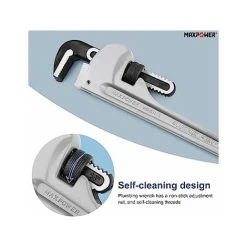 Max Power MAXPOWER Pipe Wrench/Spanner， Heavy Duty Aluminum Stillson Plumbing Wrench Straight Pipe Wrench-14-Inch/350mm -Bahco shop 100028427 4