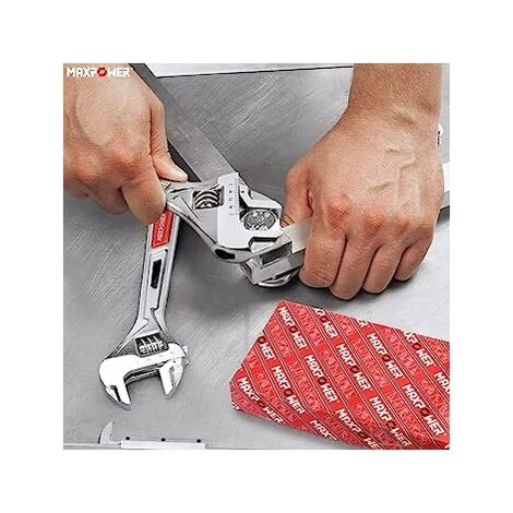 Max Power MAXPOWER Adjustable Spanner Set 2-Pieces, 2-in-1 Adjustable Wrench Set, Plumbing Wrench Pipe Wrench With Reversible Wide Opening Jaw 6/150mm And 10/250mm,Silver With Long Handle - Image 5