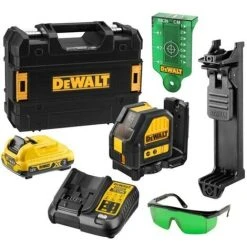 DeWalt DCE088D1G 12V Self Levelling Cross Line Laser Kit (Green Beam & 1 X 2.0Ah Battery, Charger & Case)