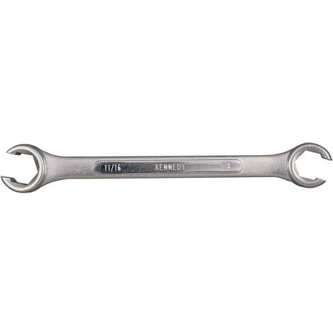 Kennedy Imperial Flare Nut Spanner, Chrome Vanadium Steel, 1/2in. X 9/16in