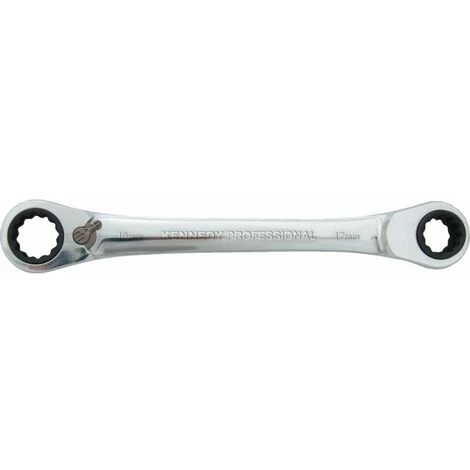 Kennedy-Pro Metric Double End Ring Ratchet Spanner, Chrome Vanadium Steel, Rever 3 Kennedy-Pro Metric Double End Ring Ratchet Spanner, Chrome Vanadium Steel, Rever