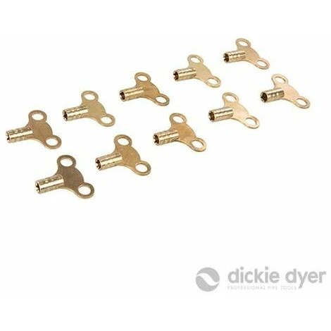 Dickie Dyer Brass Clock-Type Radiator Bleed Keys 10pk 409146 3 Dickie Dyer Brass Clock-Type Radiator Bleed Keys 10pk 409146
