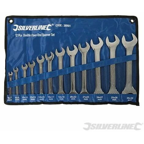 Silverline Open Ended Spanner Set 12pce 6 - 32mm 380681 3 Silverline Open Ended Spanner Set 12pce 6 - 32mm 380681