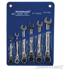 Silverline Flexible Head Ratchet Spanner Set 6pce 8 - 17mm 277869