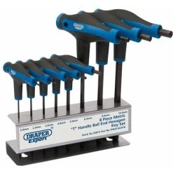 Draper Soft Grip 'T' Handle Hexagon And Ball End Key Set (8 Piece) (33873)