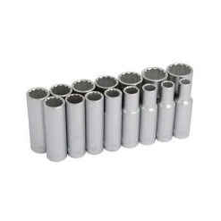 NEILSEN 1/2" Deep Drive Sockets Metric 12 Pt 10 - 24mm On Rail