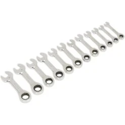 Sealey S0633 Stubby Ratchet Combination Spanner Set 12pc Metric