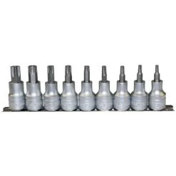 Teng Tools M1213TPX 9 Piece 1/2 Drive TPX Bit Socket Clip Rail