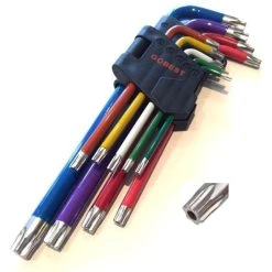 GOBEST Torx Security Tamper Proof Allen Key Set 9 Pcs T10-T50 CRV Steel (GB-0013