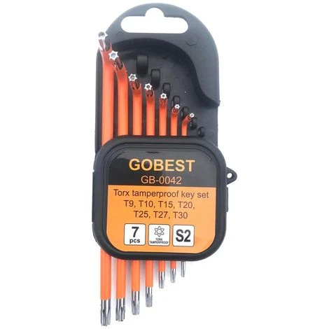 GOBEST Short Torx Tamperproof Security Allen Key Set T9-T30 S2 Steel (GB-0042) 5 GOBEST Short Torx Tamperproof Security Allen Key Set T9-T30 S2 Steel (GB-0042) - Image 3