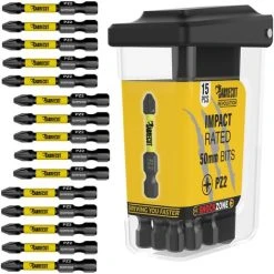 15pcs SabreCut 50mm PZ2 Impact Bits + Box SCRPZ25015B