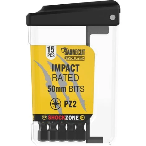 15pcs SabreCut 50mm PZ2 Impact Bits + Box SCRPZ25015B 7 15pcs SabreCut 50mm PZ2 Impact Bits + Box SCRPZ25015B - Image 5