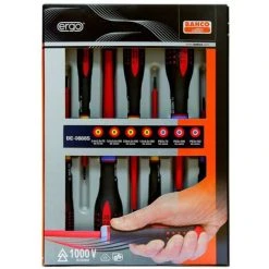 Bahco BE-9888S Pozi And Slotted VDE Insulated Screwdriver Set 7 Piece Set Ergo