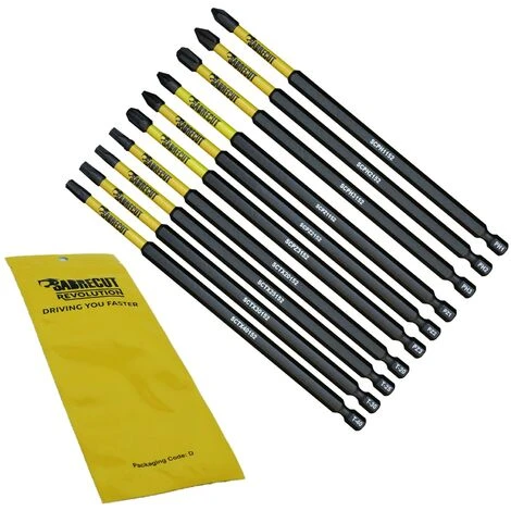 10pcs SabreCut 152mm Impact Screwdriver Bit Set - SCRK152