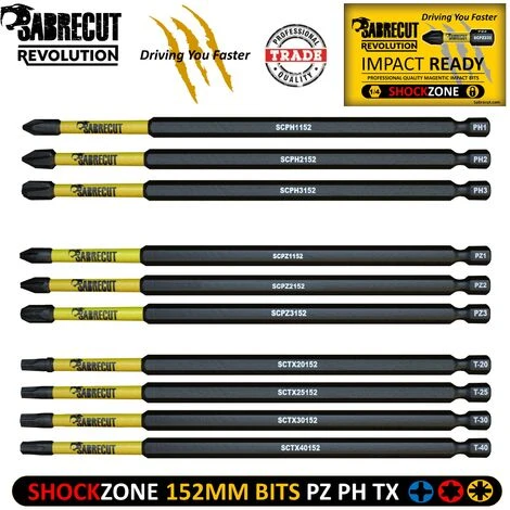 10pcs SabreCut 152mm Impact Screwdriver Bit Set - SCRK152 - Image 4