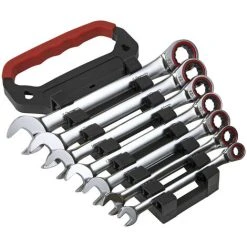 Sealey AK63941 Ratchet Combination Spanner Set 7pc Metric Platinum Series