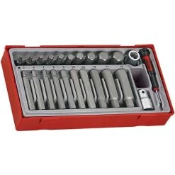 Teng Tools Teng TTHEX23 Metric Hex Bit Socket Set 23 Pieces
