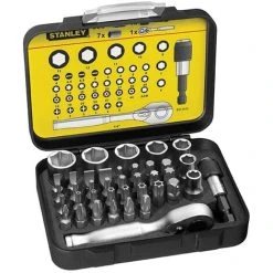 Stanley STA113906 Bit & Socket Set Of 39 Piece With Ratchet Metric 1/4 Drive