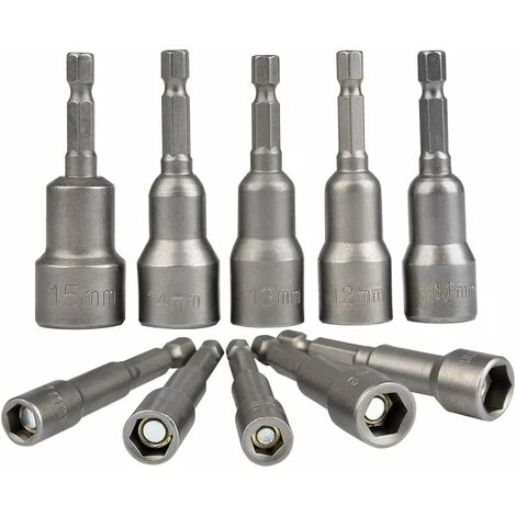 10Pcs Drill Hex Socket Socket Set Magnetic 1/4 Hex Socket Socket Adapter 6-15mm Socket Adapter Tool SOEKAVIA 4 10Pcs Drill Hex Socket Socket Set Magnetic 1/4 Hex Socket Socket Adapter 6-15mm Socket Adapter Tool SOEKAVIA - Image 2