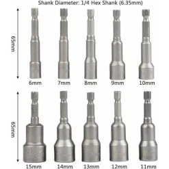 10Pcs Drill Hex Socket Socket Set Magnetic 1/4 Hex Socket Socket Adapter 6-15mm Socket Adapter Tool SOEKAVIA 10 10Pcs Drill Hex Socket Socket Set Magnetic 1/4 Hex Socket Socket Adapter 6-15mm Socket Adapter Tool SOEKAVIA -Bahco shop 36873565 4