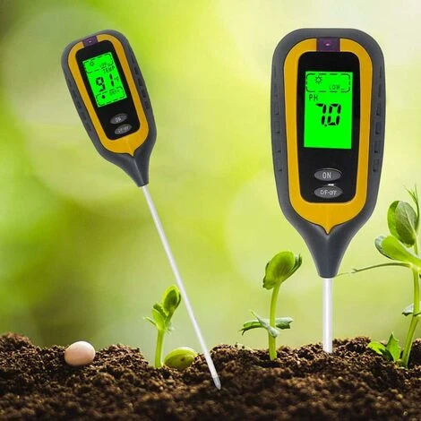 Soil Tester PH Humidity Light Temperature 4 In 1 PH Soil Meter Humidity Electronic Earth Tester For Garden Plants Yellow SOEKAVIA 4 Soil Tester PH Humidity Light Temperature 4 In 1 PH Soil Meter Humidity Electronic Earth Tester For Garden Plants Yellow SOEKAVIA - Image 2