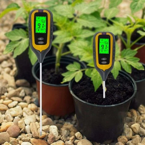 Soil Tester PH Humidity Light Temperature 4 In 1 PH Soil Meter Humidity Electronic Earth Tester For Garden Plants Yellow SOEKAVIA 6 Soil Tester PH Humidity Light Temperature 4 In 1 PH Soil Meter Humidity Electronic Earth Tester For Garden Plants Yellow SOEKAVIA - Image 4