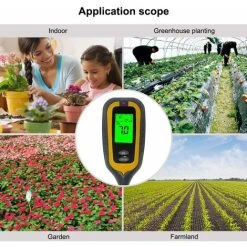 Soil Tester PH Humidity Light Temperature 4 In 1 PH Soil Meter Humidity Electronic Earth Tester For Garden Plants Yellow SOEKAVIA 11 Soil Tester PH Humidity Light Temperature 4 In 1 PH Soil Meter Humidity Electronic Earth Tester For Garden Plants Yellow SOEKAVIA -Bahco shop 36873950 5