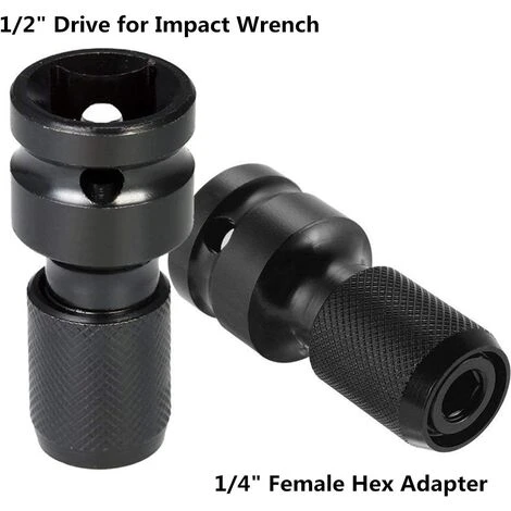 2-Pack 1/2 "Square To 1/4" Hex Socket Adapters, Quick Release Chuck Converter For Impact Ratchet Wrench And Screwdriver Bit Holder Socket SOEKAVIA 5 2-Pack 1/2 "Square To 1/4" Hex Socket Adapters, Quick Release Chuck Converter For Impact Ratchet Wrench And Screwdriver Bit Holder Socket SOEKAVIA - Image 3