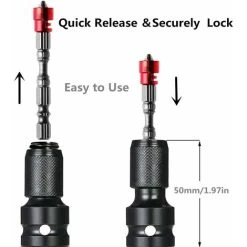 2-Pack 1/2 "Square To 1/4" Hex Socket Adapters, Quick Release Chuck Converter For Impact Ratchet Wrench And Screwdriver Bit Holder Socket SOEKAVIA 10 2-Pack 1/2 "Square To 1/4" Hex Socket Adapters, Quick Release Chuck Converter For Impact Ratchet Wrench And Screwdriver Bit Holder Socket SOEKAVIA -Bahco shop 36873958 4