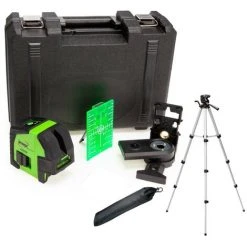 Imex LX22G Green Cross Line Laser Level Self Levelling And 1/4 Telescopic Tripod