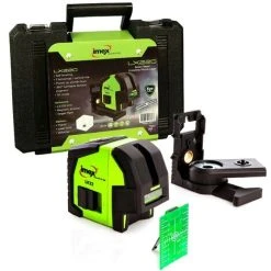 Imex LX22G 30m Green Cross Line Laser Level Self Level Plum Spots +Bracket +Case