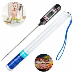 SOEKAVIA Kitchen Thermometer Universal Household Thermometer Digital Cooking Thermometer Kitchen Thermometer Meat Thermometer, Readable 50 ° C - 300 ° C, ° C / ° F Switchable Thermometer With Protective Cover