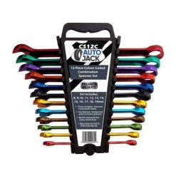 Autojack 12 Piece Multi-coloured Combination Spanner Set