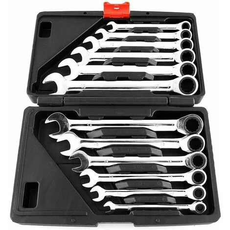 Femor 12pcs 8-19mm Fixed Head Ratchet Spanner Set With Storage Box 8,9,10,11,12,13,14,15,16,17,18,19mm - Image 3