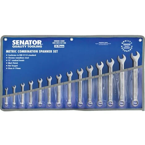 Senator Metric Combination Spanner Set, 6 - 19mm, Set Of 14