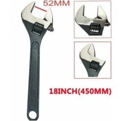 Alternative view of DAY PLUS 18-Inch Adjustable Spanner Large Steel Wide Mouth Pipe Wrench Jaw 52MM Professional Hand Tool