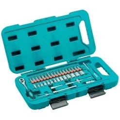 Makita P-90283 40 Piece 1/4 Socket &amp Ratchet Drive Set