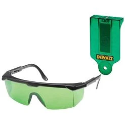DE WALT DeWalt DE0714G Green Laser Protective Glasses &amp DE0730G Green Laser Target Card Set