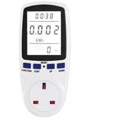 MUFF Power Meter Plug Energy Monitor Backlight LCD Display Electricity Usage Monitor Consumption Analyzer White Backlight