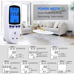 MUFF Power Meter Plug Energy Monitor Backlight LCD Display Electricity Usage Monitor Consumption Analyzer White Backlight 10 MUFF Power Meter Plug Energy Monitor Backlight LCD Display Electricity Usage Monitor Consumption Analyzer White Backlight -Bahco shop 55648302 4