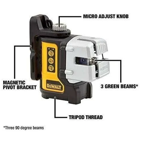DeWalt DW089CG 3-Way Self-Levelling Cordless IP54 Multi Line Green Laser Level With Case 5 DeWalt DW089CG 3-Way Self-Levelling Cordless IP54 Multi Line Green Laser Level With Case - Image 3