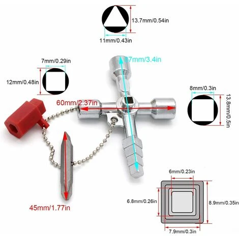 ECHOO 4 Way Multifunction Key, Convenient Universal Cabinet Key, Universal Cross Key 5 ECHOO 4 Way Multifunction Key, Convenient Universal Cabinet Key, Universal Cross Key - Image 3