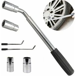 BRIEFNESS Extendable Wheel Torque Wrenches For Car Van - 17mm / 19mm / 21mm / 23mm Hand Tools Auto Accessories Telescopic Nut Wrench Brace Socket Car Van Truck