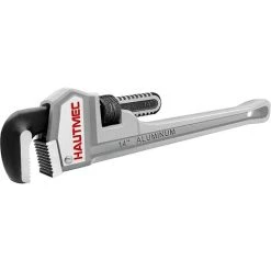 HAUTMEC Light Weight Cast Aluminum Pipe Wrench, 350mm (14 Inch), 50mm (2") Pipe Capacity, Industrial Grade HT0021-PW