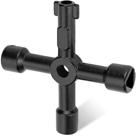 HAUTMEC 4 Way Multi-Functional Universal Cross Key Zinc Alloy Plumbers Electricians Valve Tools Black Keys, HT0099-SY-UK 3 HAUTMEC 4 Way Multi-Functional Universal Cross Key Zinc Alloy Plumbers Electricians Valve Tools Black Keys, HT0099-SY-UK