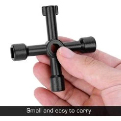 HAUTMEC 4 Way Multi-Functional Universal Cross Key Zinc Alloy Plumbers Electricians Valve Tools Black Keys, HT0099-SY-UK 7 HAUTMEC 4 Way Multi-Functional Universal Cross Key Zinc Alloy Plumbers Electricians Valve Tools Black Keys, HT0099-SY-UK -Bahco shop 61309428 3