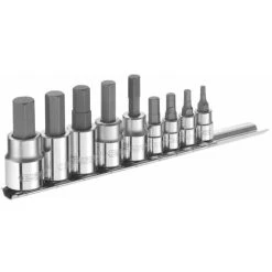 Expert Hex Bit Socket Set Of 9 1/4 & 3/8in Drive