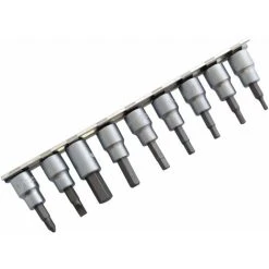 Amtech 10pc 3/8'' Hex Bit Sockets On Rail