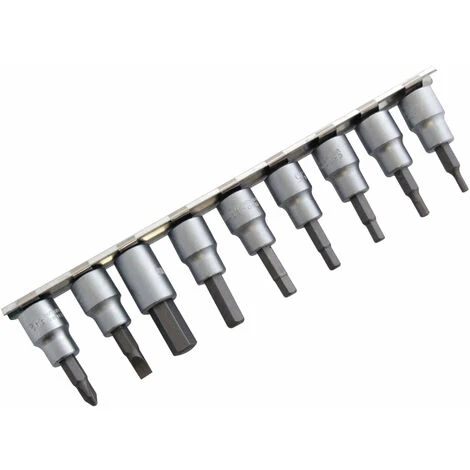 Amtech 10pc 3/8'' Hex Bit Sockets On Rail 3 Amtech 10pc 3/8'' Hex Bit Sockets On Rail